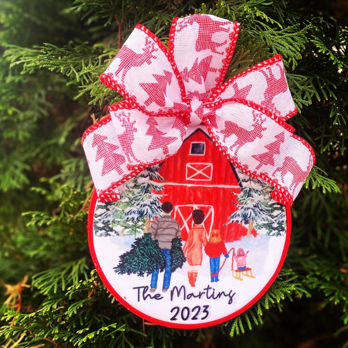Christmas in the Country 5" Custom Printed Ornament (Buy 3 get 1 Free!)