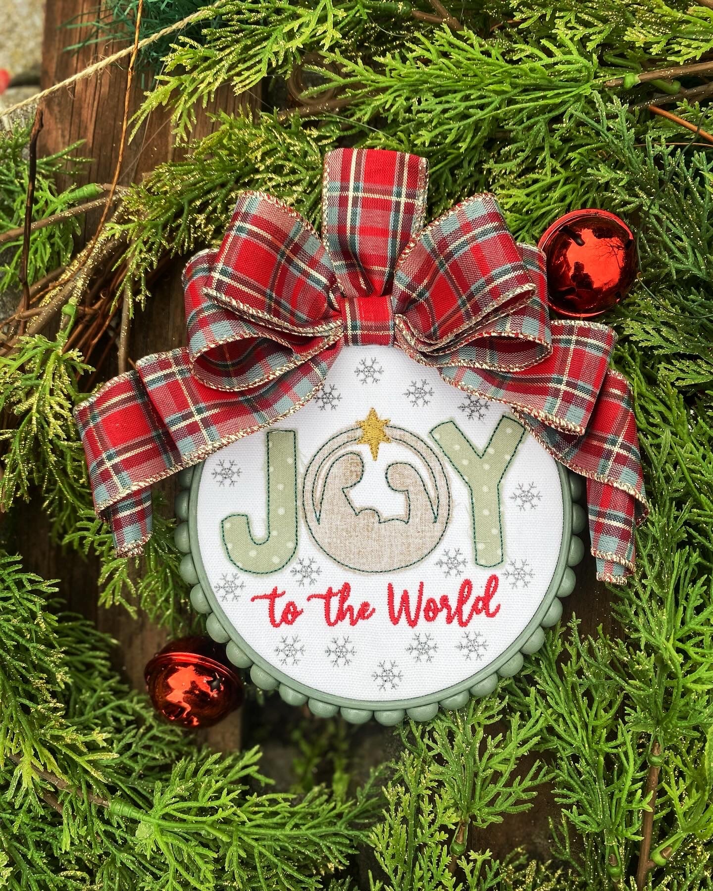 Joy to the World - 5" Embroidered Ornament