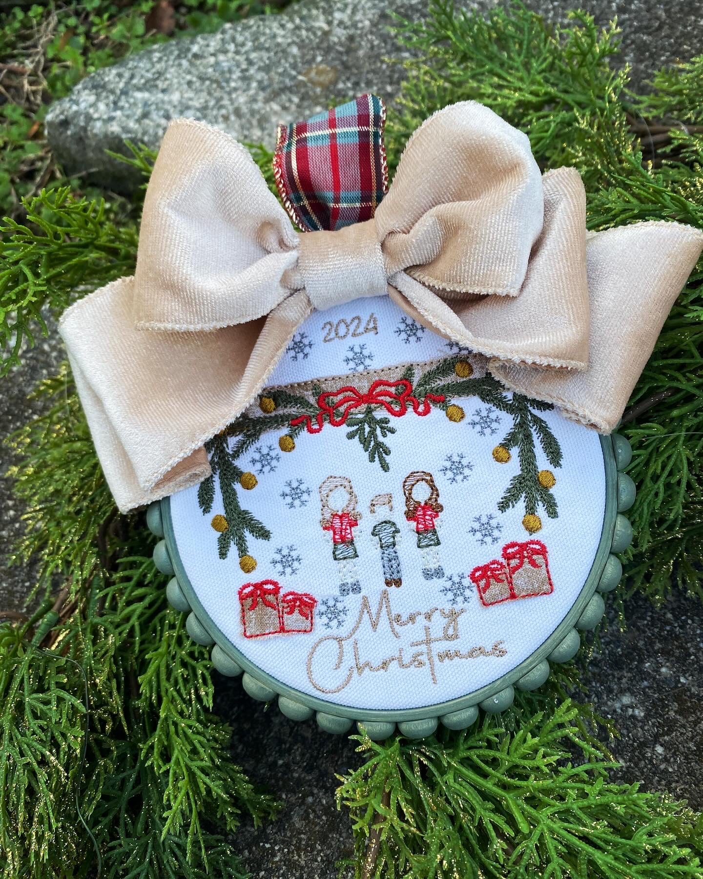 Custom Embroidered Family Ornament 5" (Buy 3 get 1 50% OFF!)