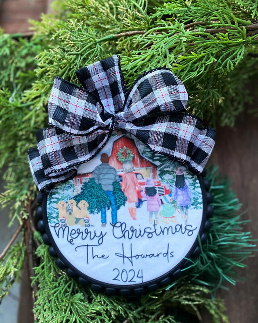 Christmas in the Country 5" Custom Printed Ornament (Buy 3 get 1 Free!)