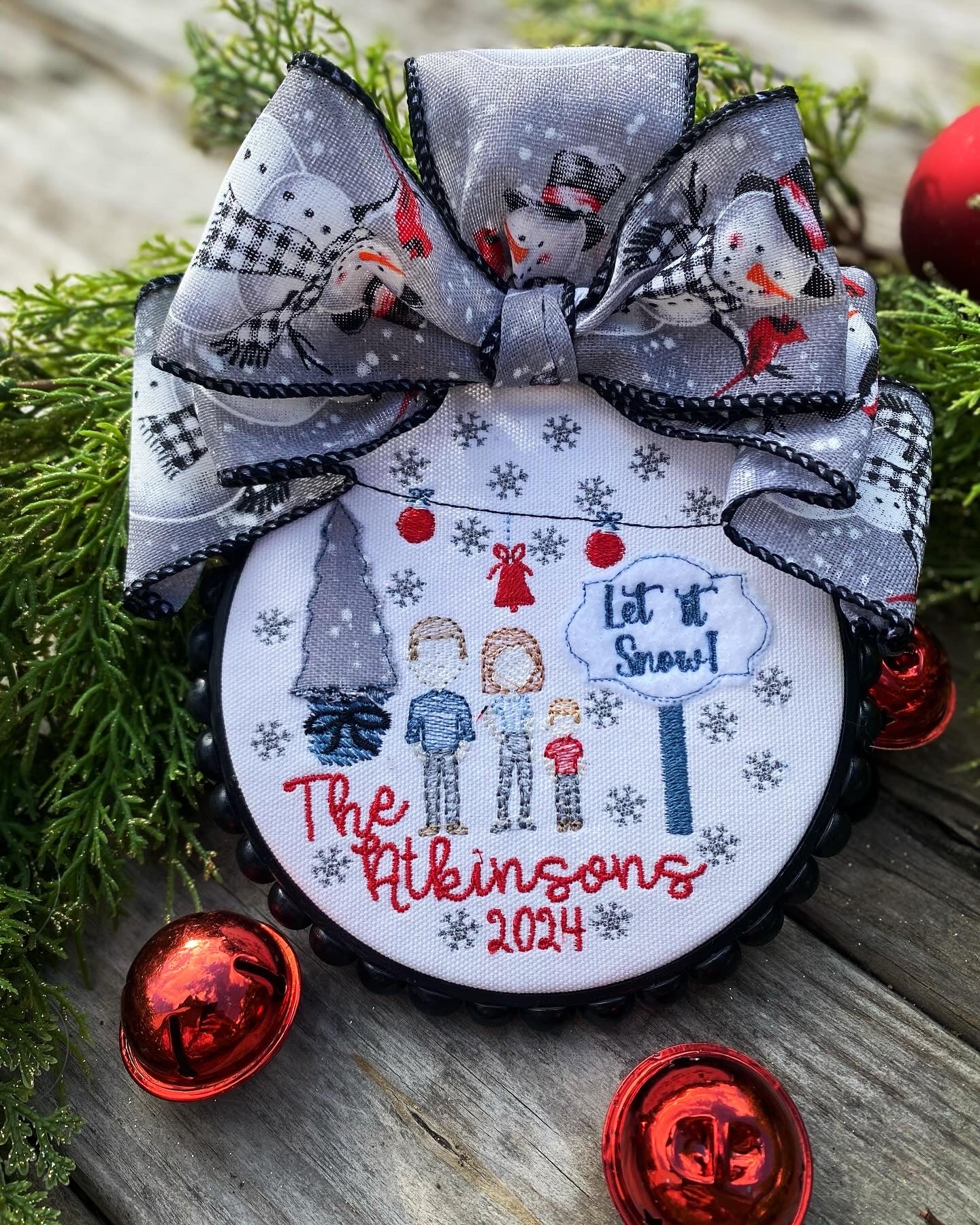 Custom Embroidered Family Ornament 5" (Buy 3 get 1 50% OFF!)