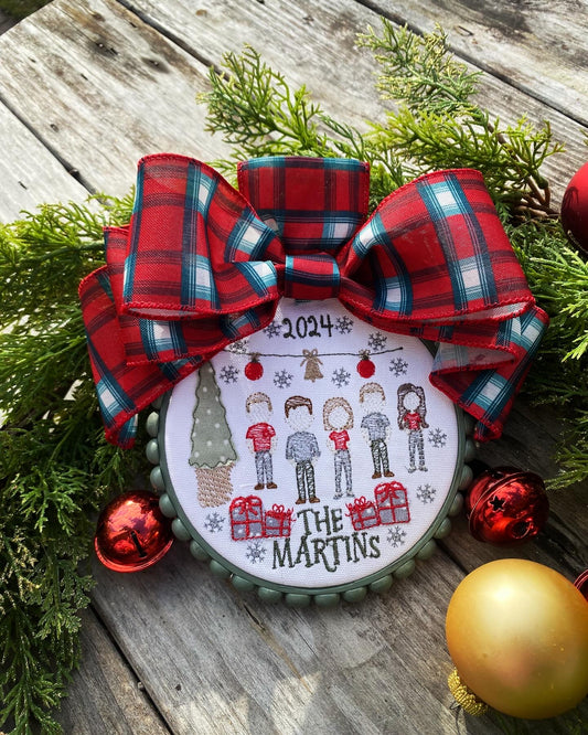Custom Embroidered Family Ornament 5" (Buy 3 get 1 50% OFF!)