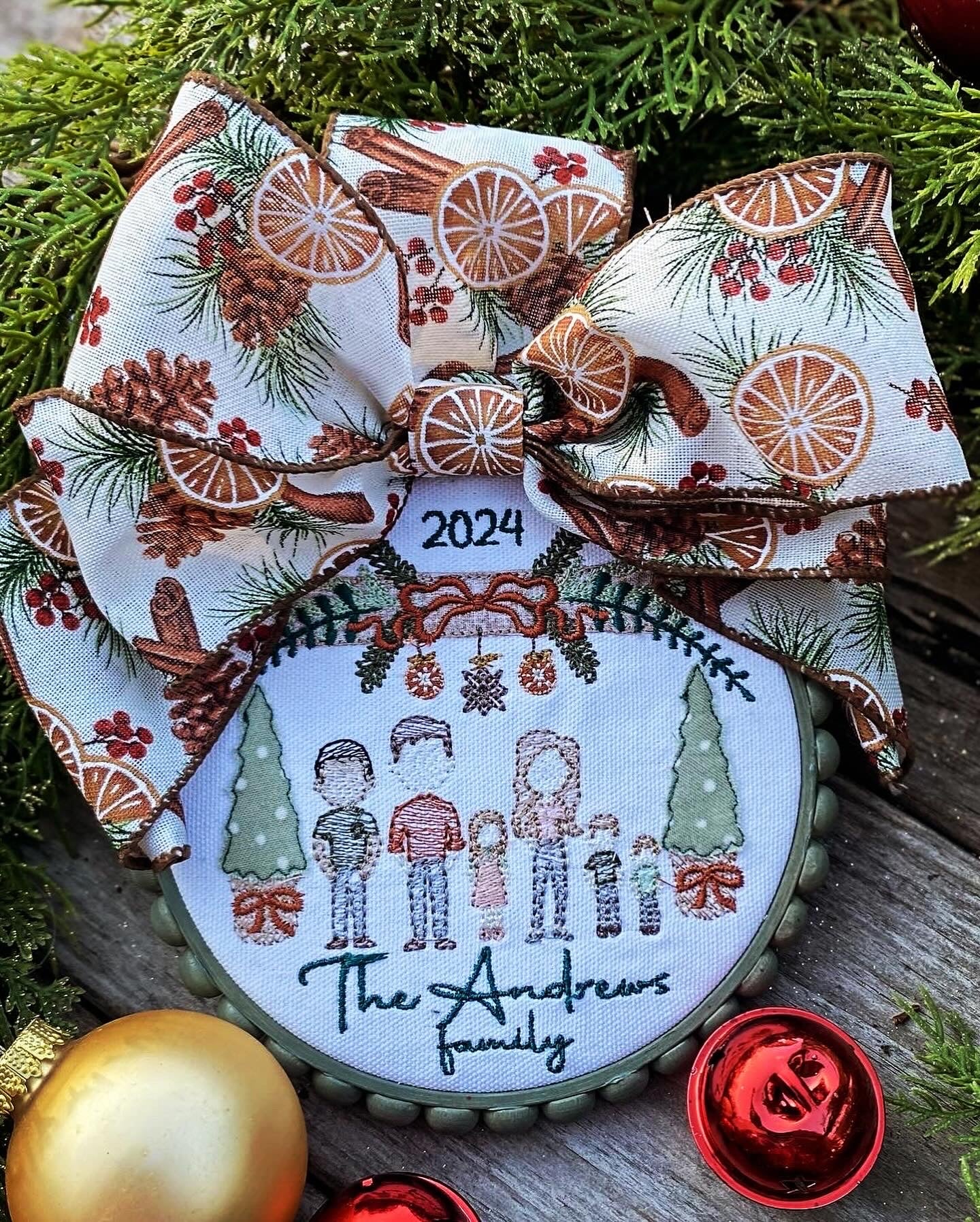 Custom Embroidered Family Ornament 5" (Buy 3 get 1 50% OFF!)