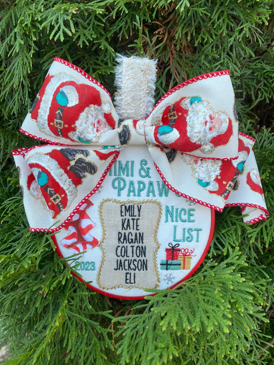 Custom "Nice List" Ornament  5"