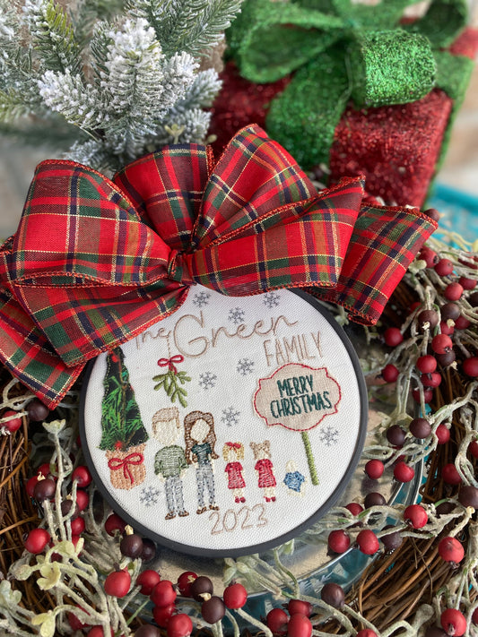 Custom Embroidered Family Ornament 5" (Buy 3 get 1 50% OFF!)