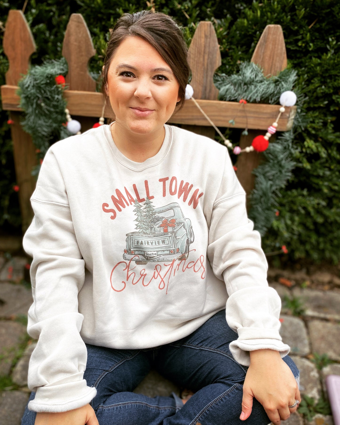 Small town Christmas Sweatshirt ( Add your OWN hometown!)